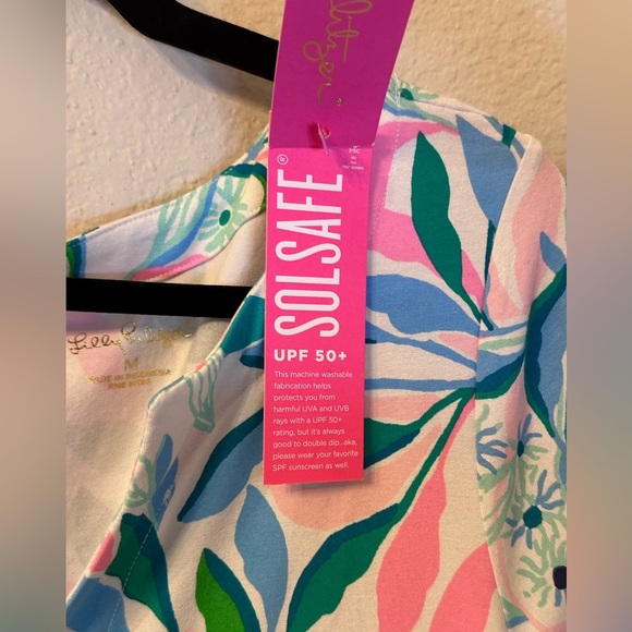 Lilly Pulitzer Sophiletta Dress Water Lilly Green Size M. SPF 50+ Preppy Summer - Picture 4 of 4